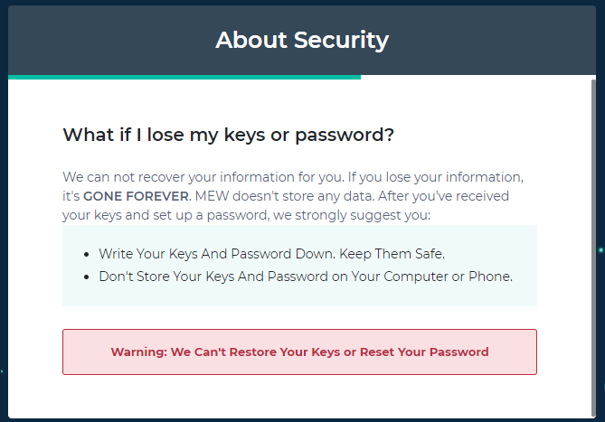 MyEtherWallet cryptocurrency security advice