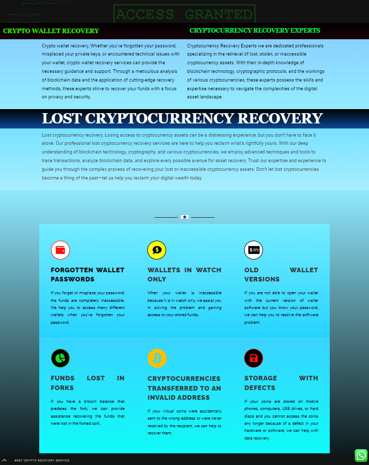 fraudulent cryptocurrency recovery service